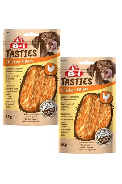 8in1 Tasties Chicken Fillets Tavuk Fileto Köpek Ödül Maması  85Gr X 2 Adet - 1