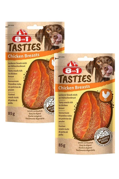 8in1 Tasties Chicken Breasts Tavuk Göğsü Köpek Ödül Maması  85Gr X 2 Adet - 1