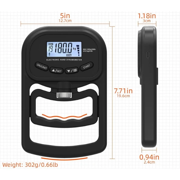 Dijital El Dinamometresi Kavrama Gücü Test Cihazı - Resim 2