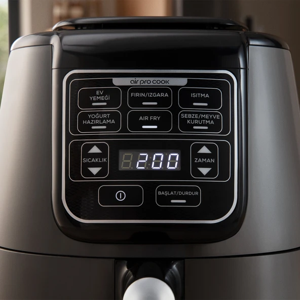 Karaca Air Pro Cook XL 2 in 1 Konuşan Airfryer Walnut Brown - Resim 3