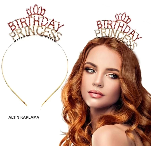 CEYLAN ADAM   Birthday Princess Kristal Taç – Altın Kaplama ürün görseli 1