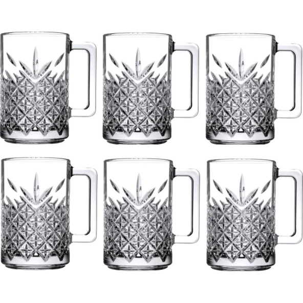 6'lı Kulplu Kristal Meşrubat Bardağı ürün görseli