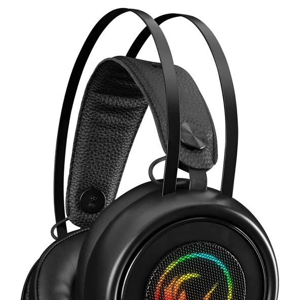 RAMPAGE SN-R8 VANDAL SİYAH USB 7.1 RAINBOW LED + SES KONTROLLÜ MİKROFONLU OYUNCU KULAKLIĞI RAMPAGE - 5