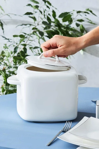 Square Bone Lucia 60 Parça 12 Kişilik Yemek Takımı Platin - 5