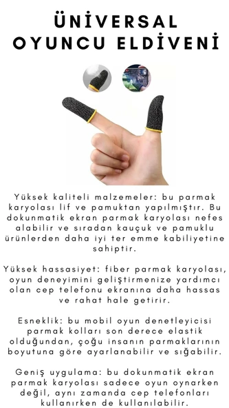 Pugb 1 Çift Pubg Ve Diğer Oyunlar İçin Hızlı Tetik Oyun Parmak Eldiven 50adet - 10