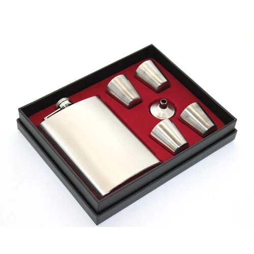 Paslanmaz Çelik 4 Shot Bardaklı Matara Seti Çelik Renk ürün görseli