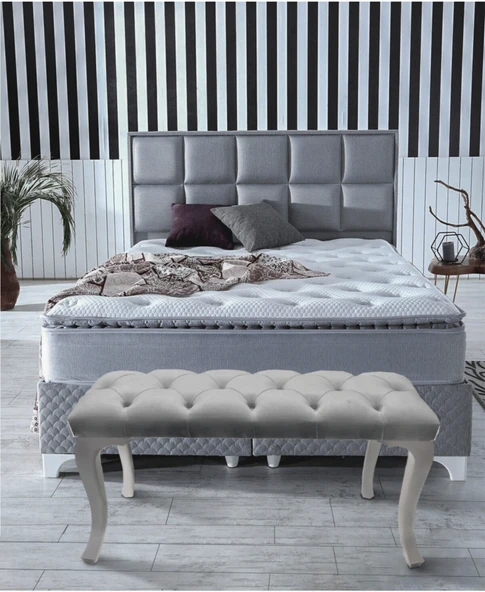 Gazzini Classic Chester Model Kapitoneli Puf, Beyaz - Resim 11