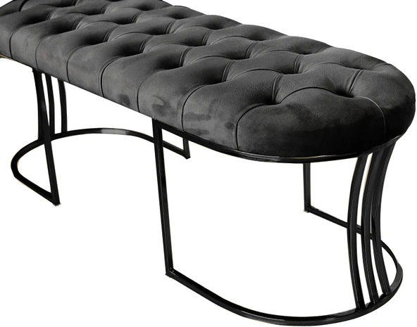 Viego Siyah Bench Puf - Resim 10