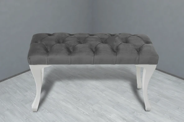 Gazzini Classic Chester Model Kapitoneli Puf, Beyaz - Resim 2