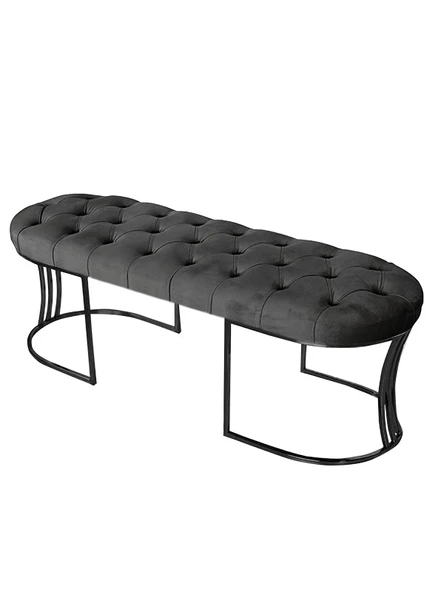 Viego Siyah Bench Puf - Resim 7
