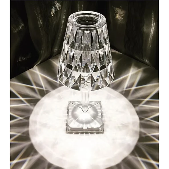 Kristal Abajur LED Kumandalı Ve Dokunmatik Masa Lambası - Resim 2