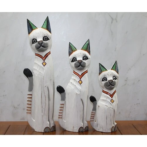 Ahşap 3'lü Kedi Seti 50 Cm ürün görseli
