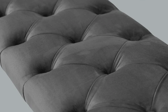 Gazzini Classic Chester Model Kapitoneli Puf, Beyaz - Resim 10