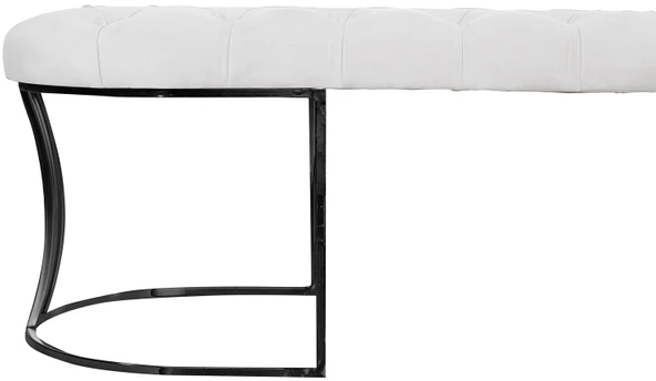 Viego Siyah Bench Puf - Resim 4