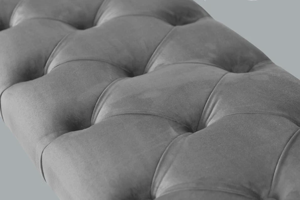 Gazzini Classic Chester Model Kapitoneli Puf, Beyaz - Resim 5