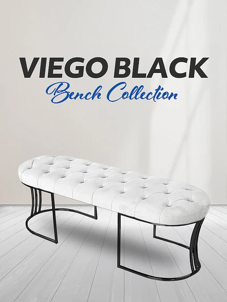 Viego Siyah Bench Puf ürün görseli