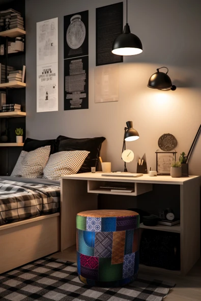 Juno Etnico Etnik Desenli Puf - Resim 9