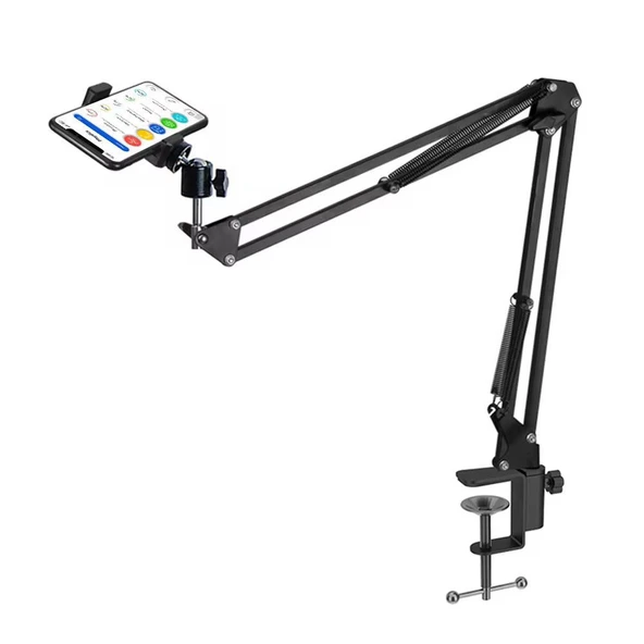 Telefon Tripodu 360 Derece Ayarlanabilir Masaüstü Süspansiyonlu Üst Çekim Youtuber Yayıncı StandI - 6