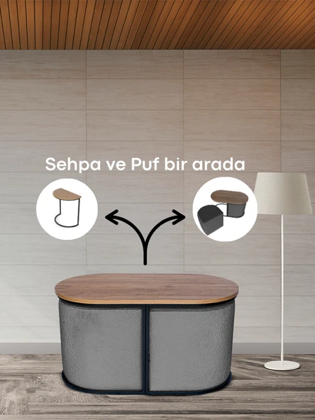 Evo Fonksiyonel Sehpalı Puf ürün görseli