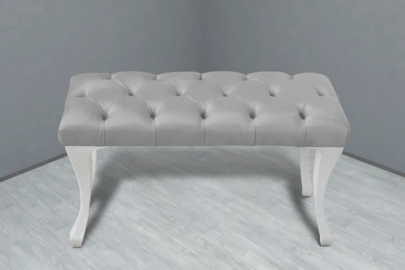 Gazzini Classic Chester Model Kapitoneli Puf, Beyaz - Resim 12