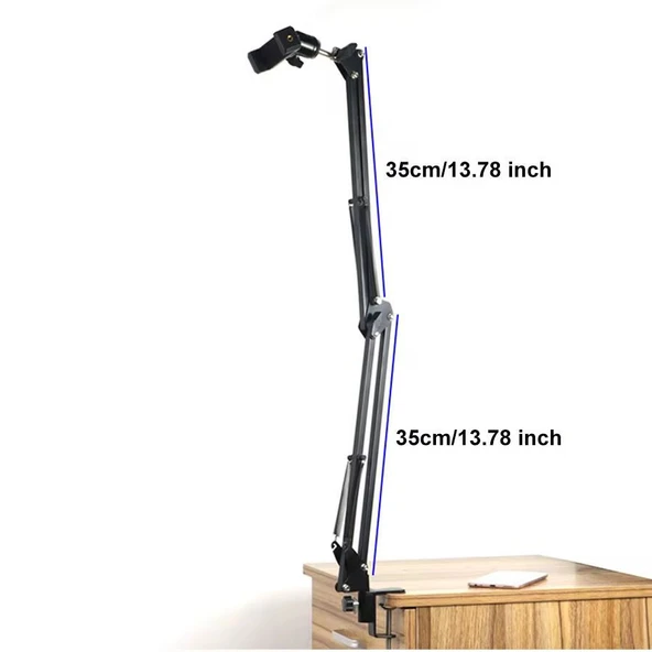 Telefon Tripodu 360 Derece Ayarlanabilir Masaüstü Süspansiyonlu Üst Çekim Youtuber Yayıncı StandI - 4
