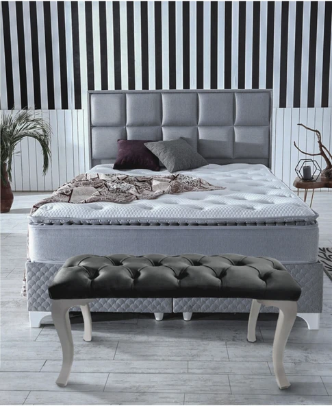 Gazzini Classic Chester Model Kapitoneli Puf, Beyaz - Resim 6