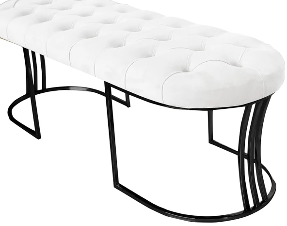 Viego Siyah Bench Puf - Resim 5