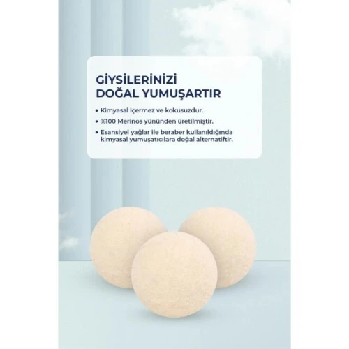 3'lü Yün Kurutma Topu Seti - Resim 4