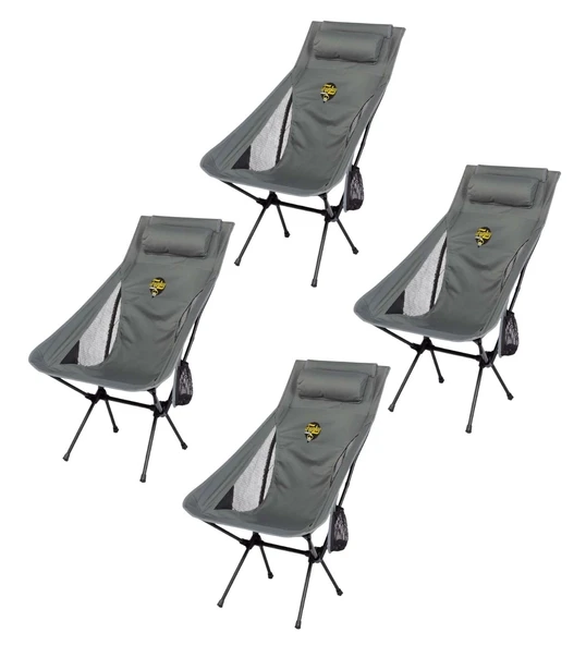 Sky Ultralight Katlanabilir Kamp Sandalyesi Gri 4 Adet ürün görseli