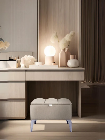 Vetra Mini Silver Royal Sandıklı Dekoratif Puf ürün görseli