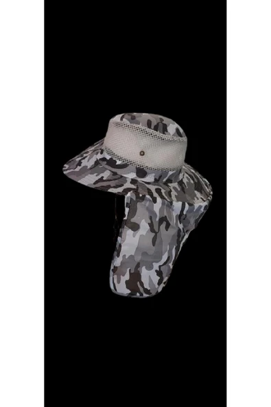 morstore KAMUFLAJ FİLELİ ENSE KORUMALI FÖTR ŞAPKA - Resim 3