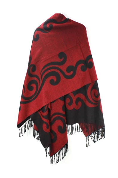 Nazar Kadın Şal Panço - Omuz Şalı Kiremit ürün görseli