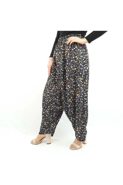 ÖZÖZKANLAR Çiçekli Yöresel Jarse Yukarıdan Ağlı Şalvar - Resim 3