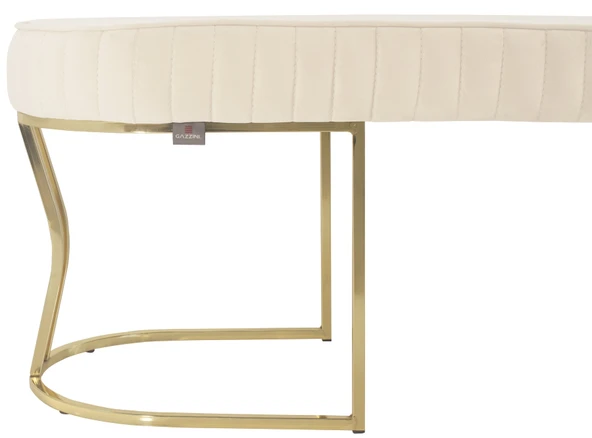 Viego Gold Striped Bench Puf - Resim 12