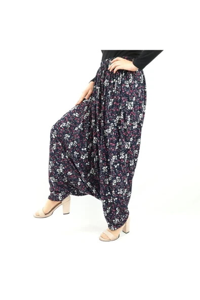 ÖZÖZKANLAR Çiçekli Yöresel Süet Aşağıdan Ağlı Kışlık Kadın Şalvar Renk-4 ürün görseli