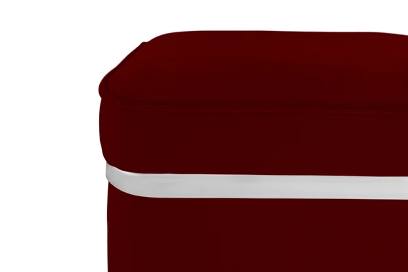 Zengo Silver Twin Line Puf, Kare - Resim 3