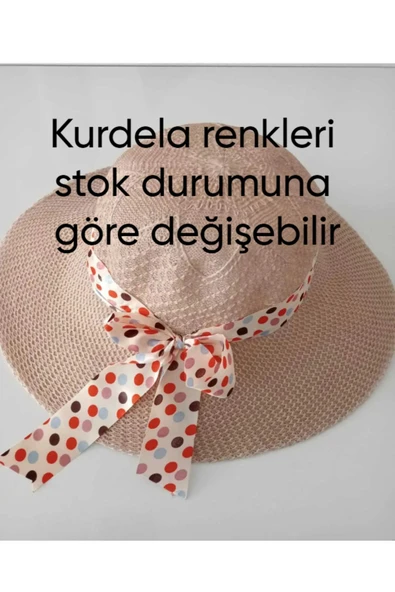 AYS Kadın Bej Hasır Plaj Deniz Gezi Şapkası - 3