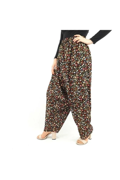 ÖZÖZKANLAR Çiçekli Yöresel Jarse Yukarıdan Ağlı Şalvar - Resim 4