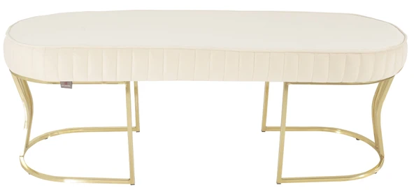 Viego Gold Striped Bench Puf - Resim 9