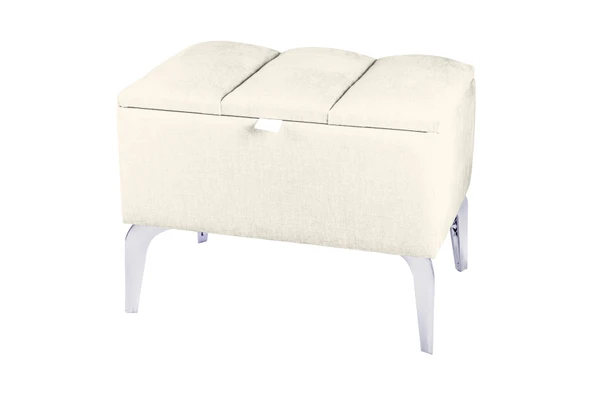 Vetra Mini Silver Royal Sandıklı Dekoratif Puf - Resim 7