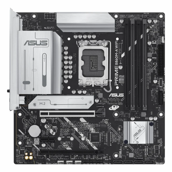 Asus Prime B860M-A WiFi DDR5 (8666MHz)OC M.2 HDMI/DP/USB-C PCIe 5.0 1851P mATX Anakart - Resim 2