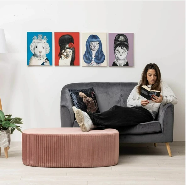 Velutto Lungo Lounge Puf - Resim 3