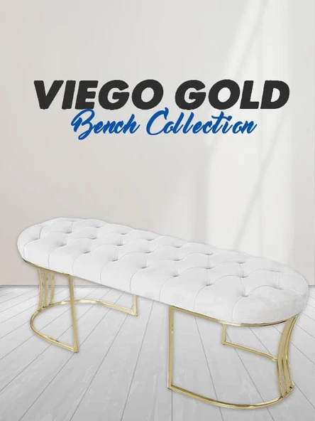Viego Gold Bench Puf - Resim 7