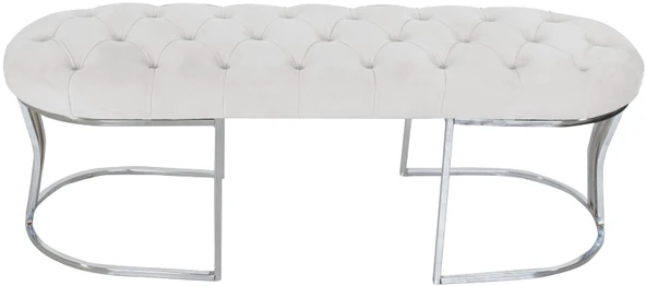 Viego Silver Bench Puf - Resim 3