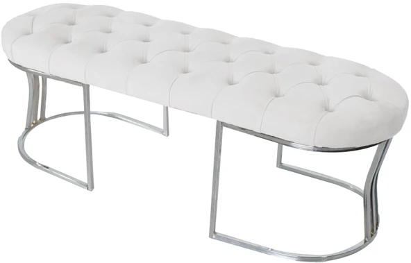 Viego Silver Bench Puf - Resim 2