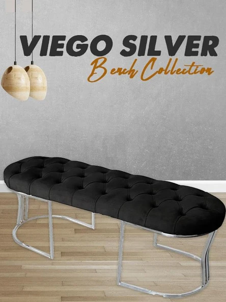 Viego Silver Bench Puf - Resim 7