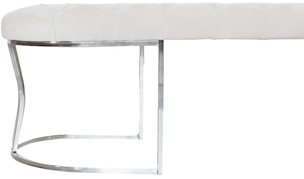Viego Silver Bench Puf - Resim 4