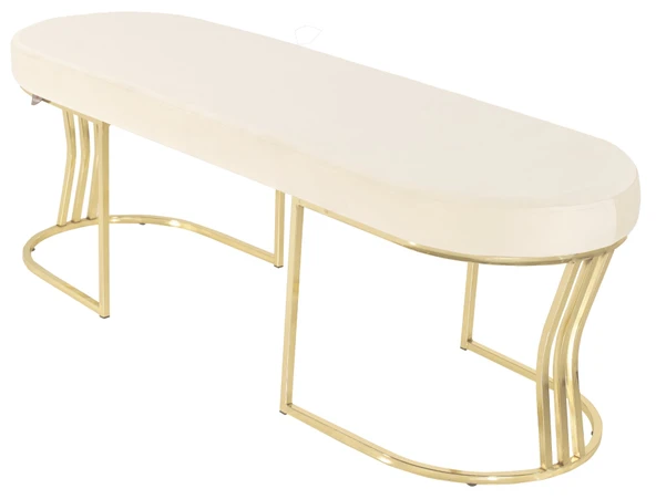 Viego Gold Smooth Bench Puf - Resim 8