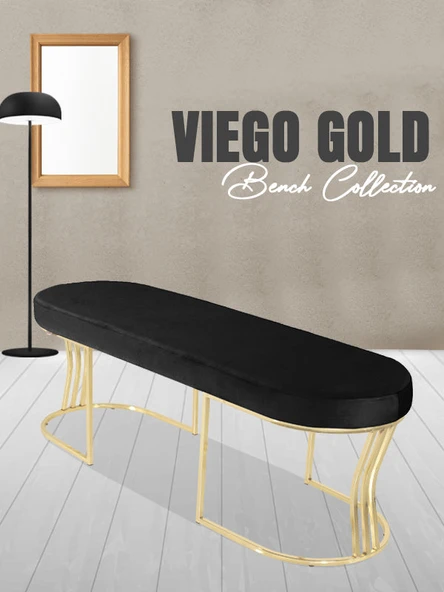 Viego Gold Smooth Bench Puf ürün görseli