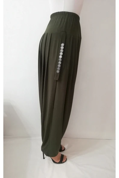KÖMÜRCÜ GİYİM Kadın Haki Niğde Model Battal Buzzy Lızzy Sendi Şalvar - Resim 2